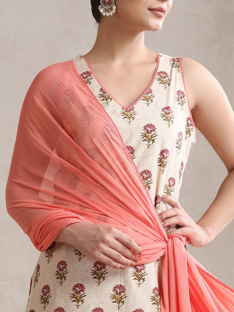 Khushal K Women Floral Printed Cotton Kurta with Palazzos & Dupatta - Image 2