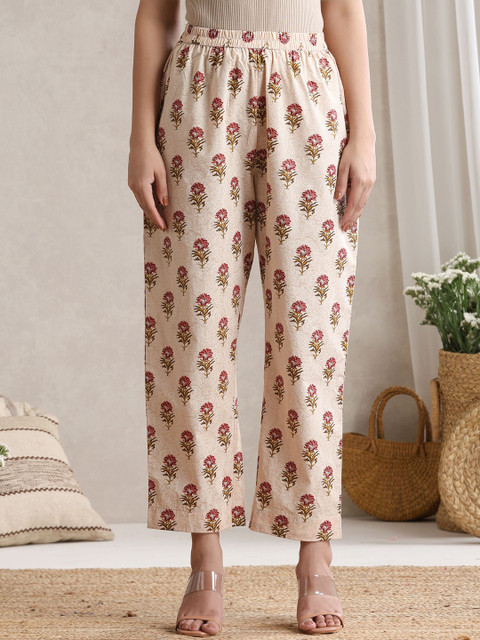 Khushal K Women Floral Printed Cotton Kurta with Palazzos & Dupatta - Image 6