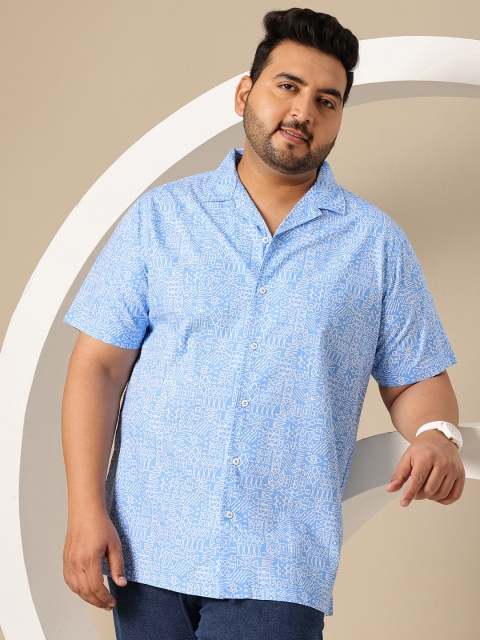 Sztori Men Plus Size Premium Printed Pure Cotton Casual Shirt