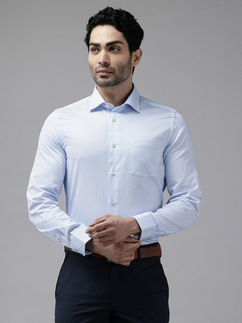 Blackberrys Cotton Slim Fit Striped Formal Shirt