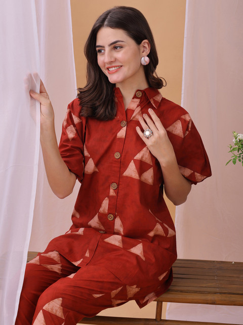 Saanjh Printed Top With Trousers Co-Ords