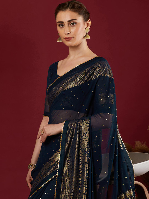 KALINI Women Woven Design Saree With Unstiched Blouse Piece