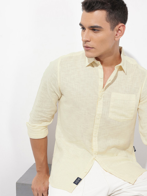 The Roadster Lifestyle Co. Solid Cotton Linen Shirt