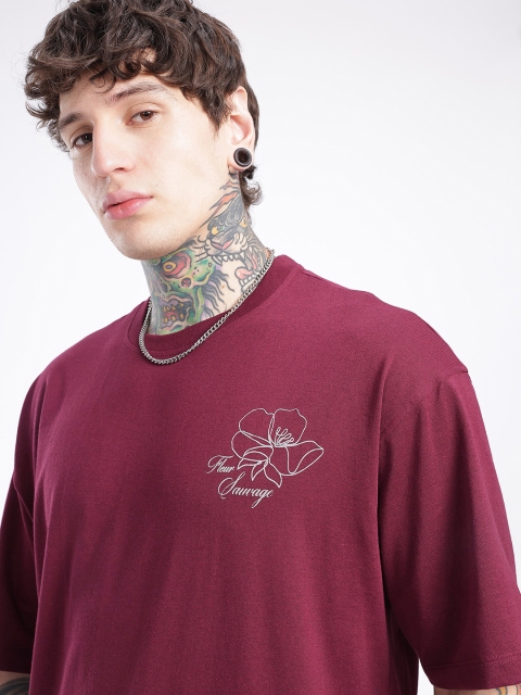 glitchez Graphic Printed Drop-Shoulder Sleeves Oversized T-shirt - Image 3