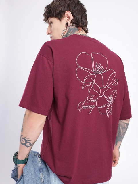 glitchez Graphic Printed Drop-Shoulder Sleeves Oversized T-shirt