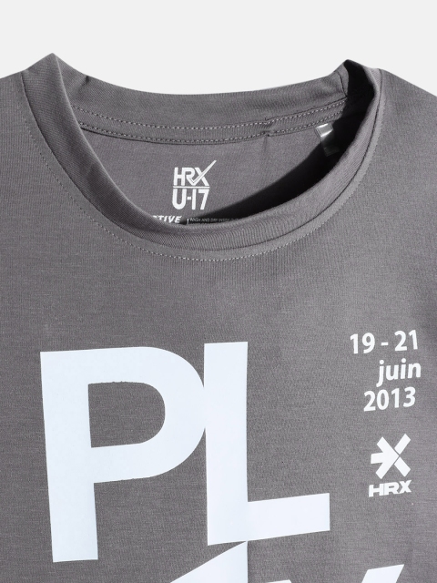 HRX by Hrithik Roshan Boys Typography Printed Rapid-Dry T-shirt - Image 3