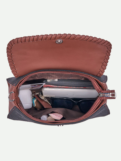 Alt by Zouk Saisha Floral Printed Structured Sling Bag - Image 7