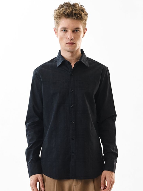 Snitch Slim Fit Textured Pure Cotton Spread Collar Formal Shirt - Image 2