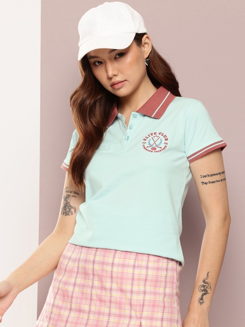 DILLINGER Women's Regular Fit Badge Embroidery Polo Tshirt
