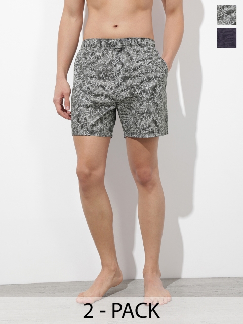 The Roadster Life Co. Pack Of 2 Printed Pure Cotton Boxers