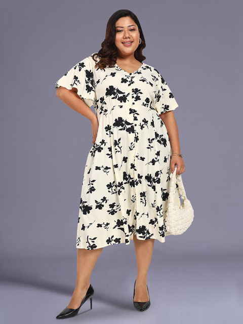 wild U Women Plus Size Floral Print A-Line Dress - Image 6