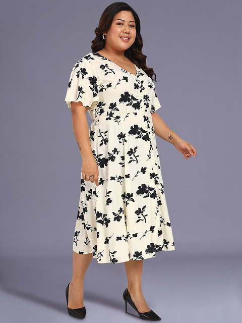 wild U Women Plus Size Floral Print A-Line Dress - Image 3