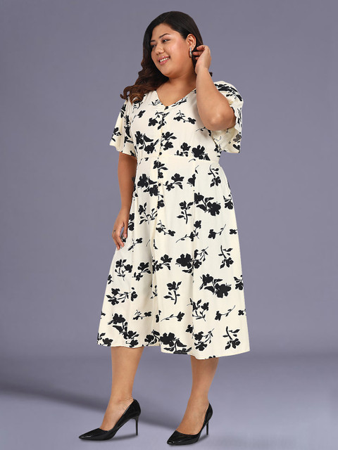 wild U Women Plus Size Floral Print A-Line Dress - Image 4
