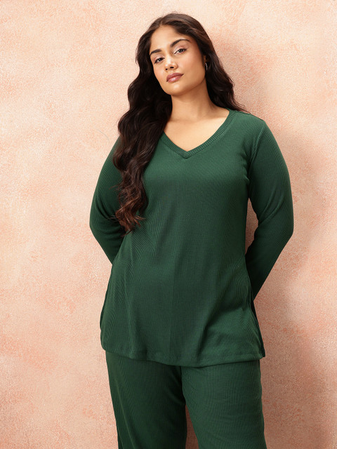 all about you Solid V-Neck Co-Ords