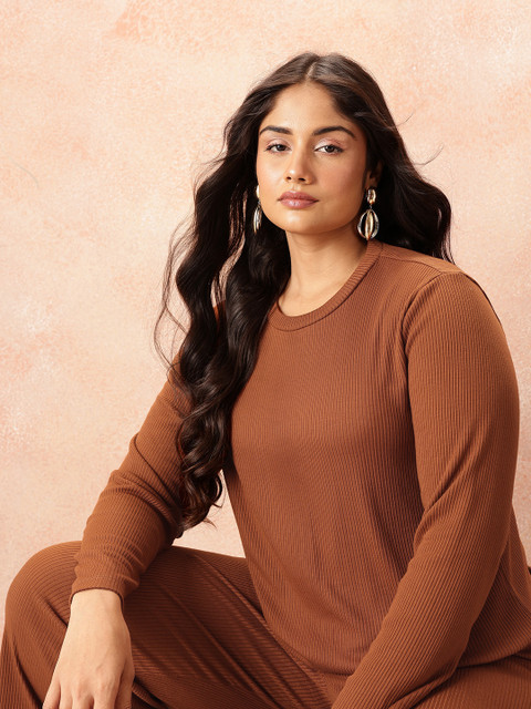 all about you Solid Round Neck Co-Ords