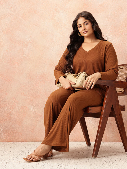 all about you Solid V-Neck Co-Ords - Image 7