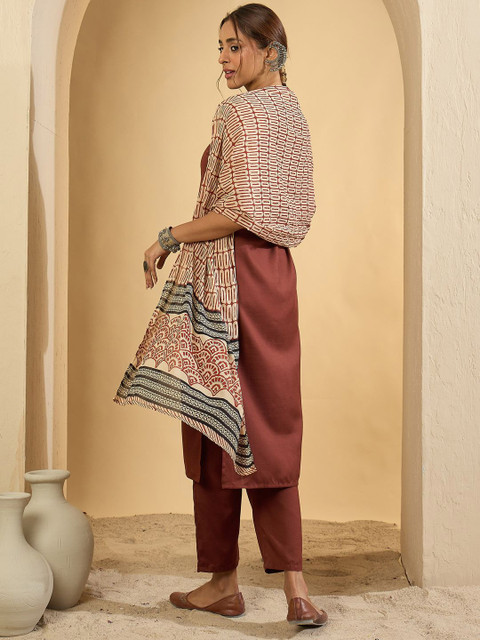 Indo Era Women Regular Kurta with Trousers & Dupatta - Image 4