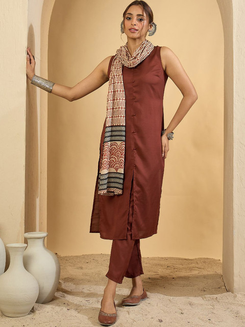 Indo Era Women Regular Kurta with Trousers & Dupatta - Image 3