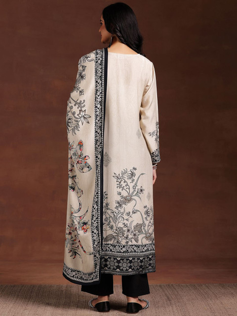 Libas Women Floral Printed Kurta with Trousers & Dupatta - Image 4