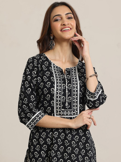 Libas Women Floral Printed Regular Gotta Patti Kurta sets - Image 6