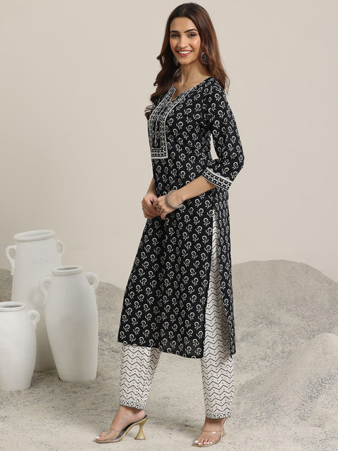 Libas Women Floral Printed Regular Gotta Patti Kurta sets - Image 4