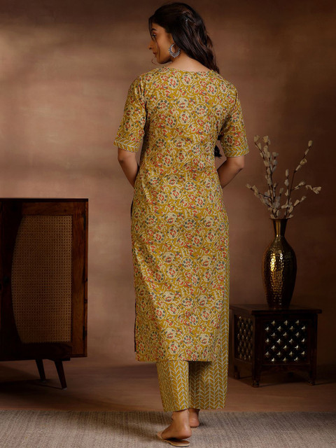 Libas Floral Printed Keyhole Neck Straight Kurta With Palazzos - Image 5