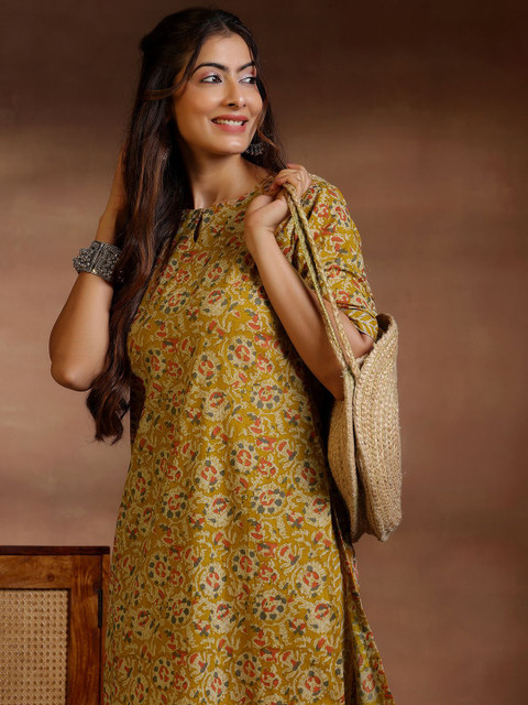 Libas Floral Printed Keyhole Neck Straight Kurta With Palazzos - Image 6