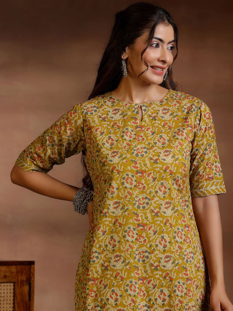 Libas Floral Printed Keyhole Neck Straight Kurta With Palazzos - Image 3
