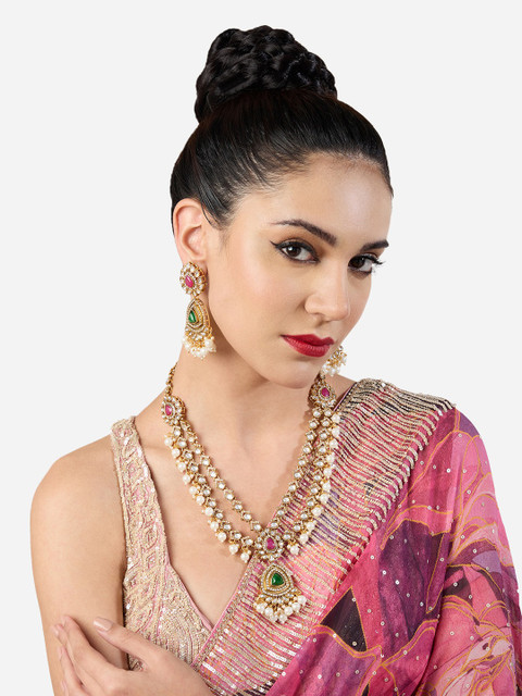 Zaveri Pearls Stone-Studded & Beaded Jewellery Set