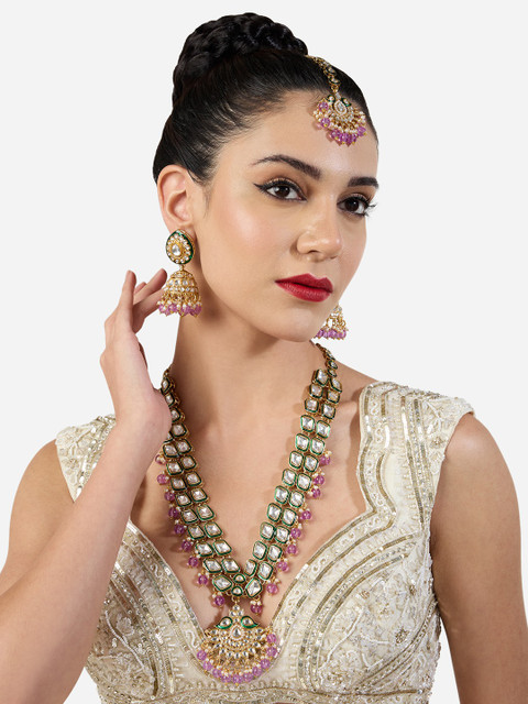 Zaveri Pearls Stone-Studded & Beaded Jewellery Set