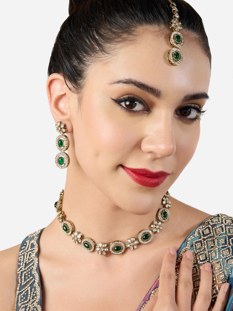 Zaveri Pearls Stone-Studded Jewellery Set