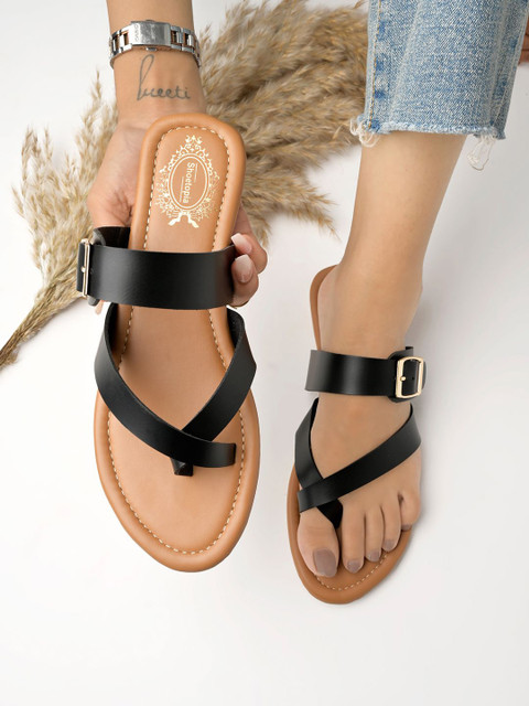 Stylestry Women Open Toe Flats with Buckles