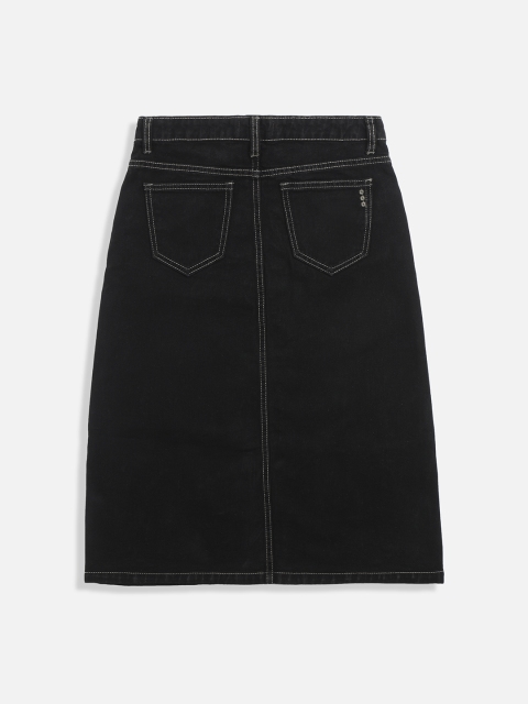 Belliskey Denim A-Line Knee Length Skirt - Image 3