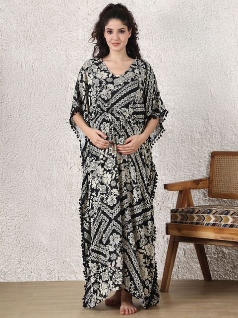 Secret Wish Floral Rayon Maternity Kaftan