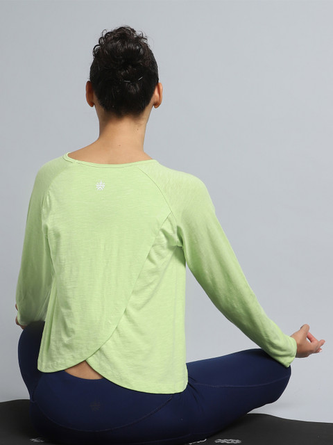 CULT Women Lime Yoga Flow Full Sleeve Top