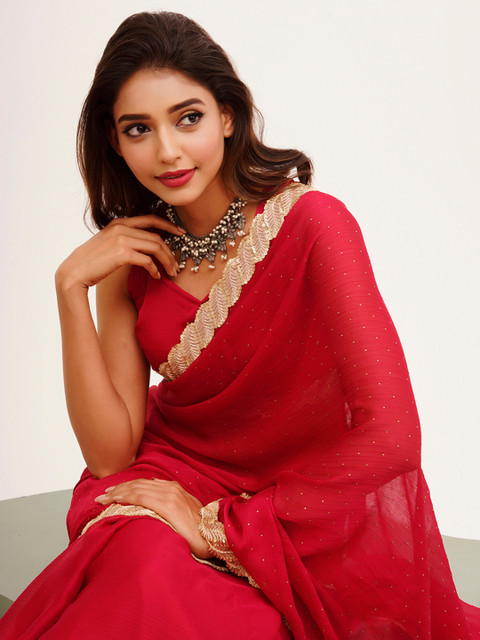 Kalista Embellished Sequinned Chiffon Saree