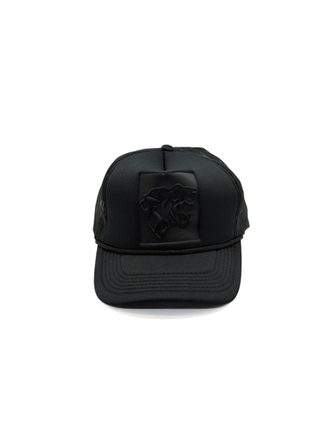 The Tie Hub Tiger Patch Embossed Unisex Adjustable Snapback Black Trucker Cap - Image 3