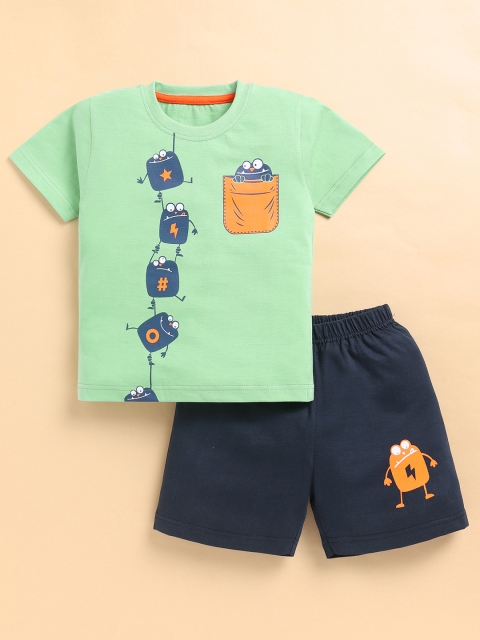 Toonyport Boys Pack Of 3 Printed Short Sleeves Pure Cotton T-shirt With Shorts - Image 3