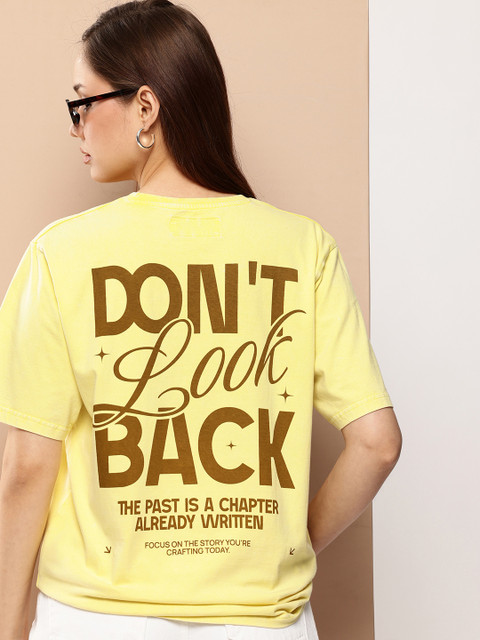 Difference Of Opinion Women Oversized Printed Crew Neck Tshirt