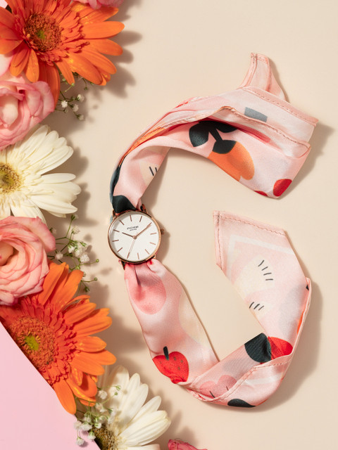 Sonata Poze Quartz Analog White Dial Multied Fabric Strap Watch Women - SP80126WF02W