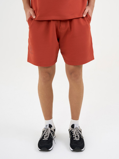 DCYPHR Men Solid Regular Fit Mid-Rise Cotton Sports Shorts