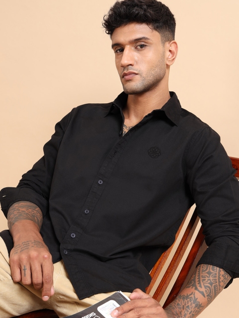 StitchX Men Regular Fit Embroidered Logo Long Sleeve Shirt