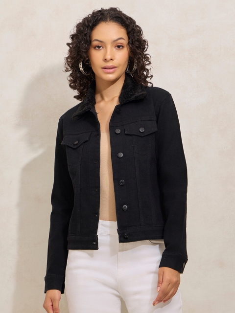 SHOWOFF Women Solid Windcheater Denim Regular Jacket - Image 2