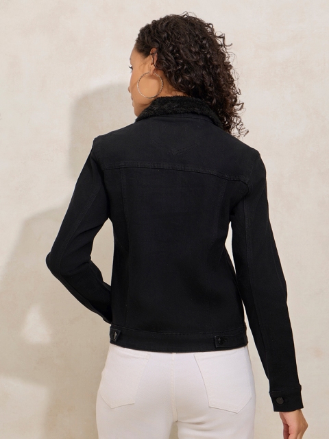 SHOWOFF Women Solid Windcheater Denim Regular Jacket - Image 5