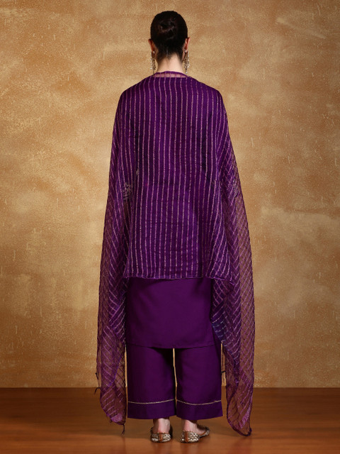 Varanga Women Floral Embroidered Kurta with Trousers & Dupatta - Image 6