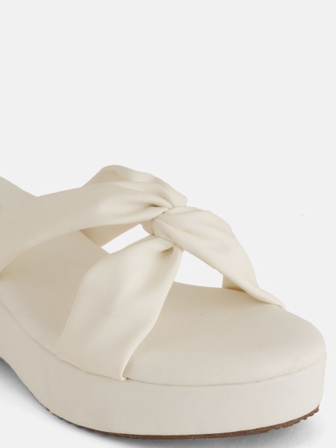 Mast & Harbour Women Solid Round Toe Sandals - Image 5