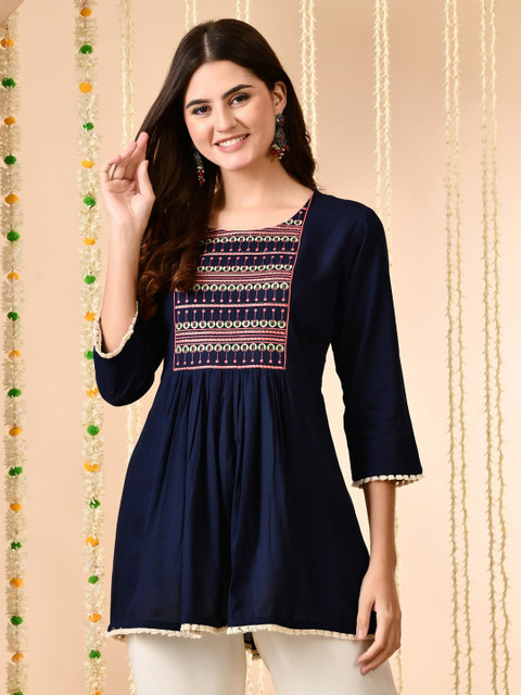 Anouk Rustic Women Round Neck Peplum Top