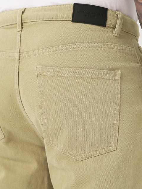 Bewakoof Men's Beige Baggy Fit Mid-Rise Pure Cotton Jeans - Image 6