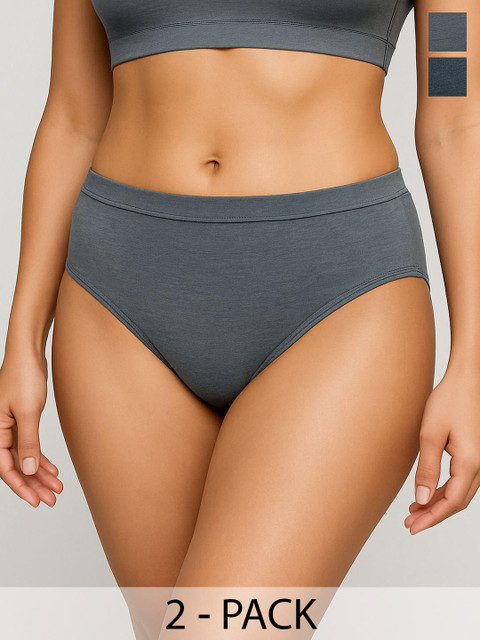 Moda Rapido Pack Of 2 Hipster Briefs + P-2 SUPER IND GREY GREY_S