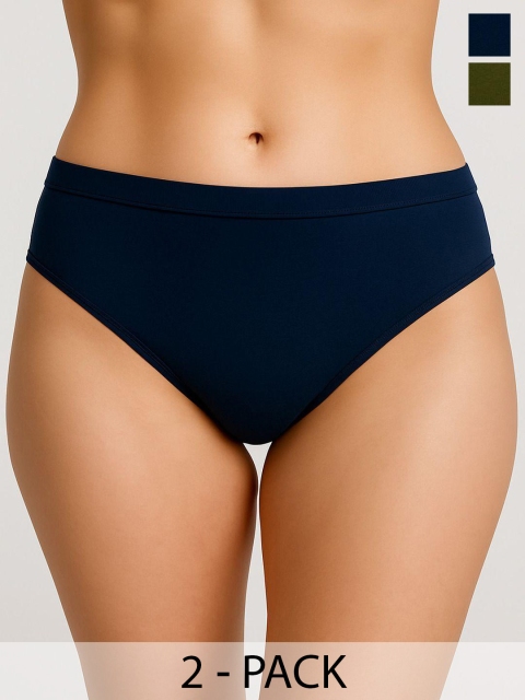 Moda Rapido Pack Of 2 Hipster Briefs + P-2 SUPER IND NAVY OLIVE_S